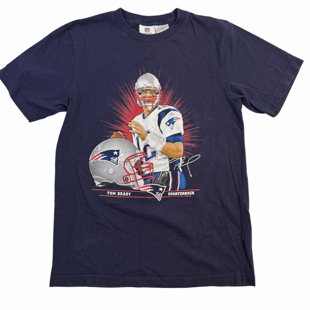 Youth NFL Team Apparel Tom Brady New England Patriots QB Navy Shirt XL (14/16)